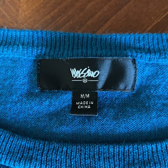 Mossimo Teal Blue Tunic Sweater with Lace Trim Woman Size Medium Lightweight - Picture 5 of 9